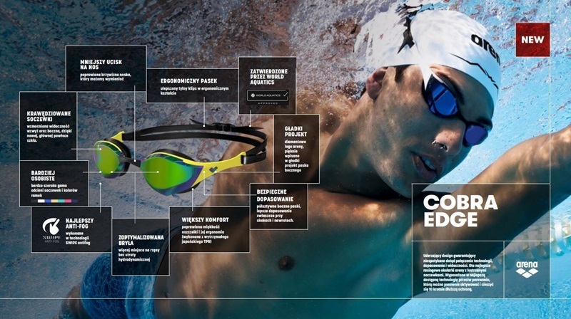 Arena okulary startowe Cobra Edge Swipe mirror