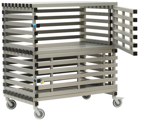 Wózek na sprzęt 2 piętra z drzwiami 126x80x133 CM